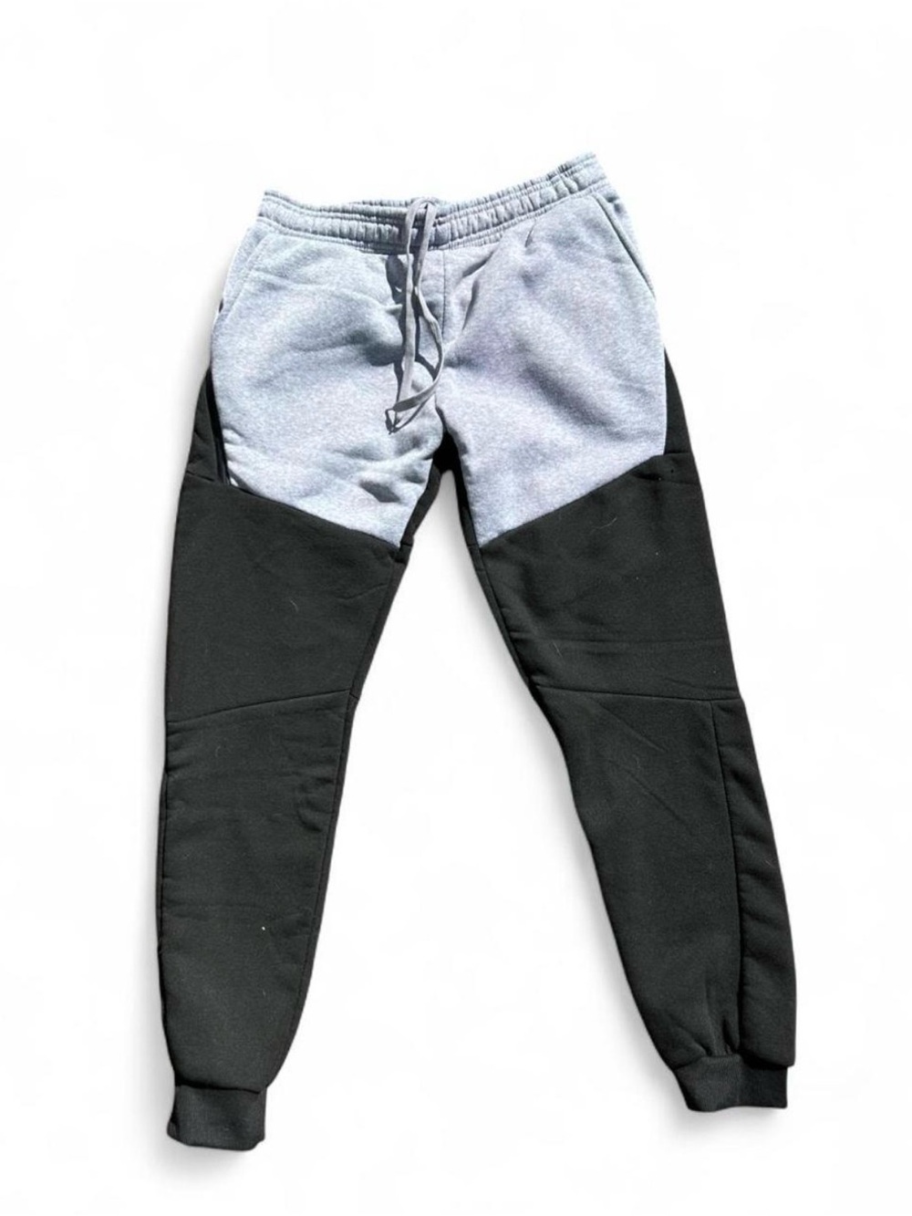 Two-Tone Black and Light Gray Colorblock Joggers men’s medium